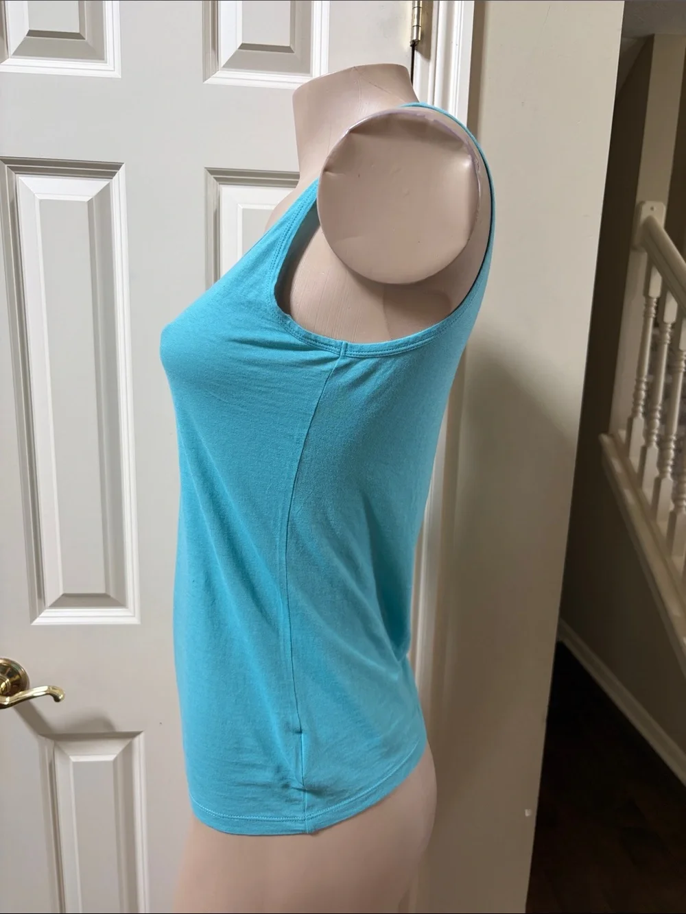 Tory Burch Turquoise Logo Tank, XS